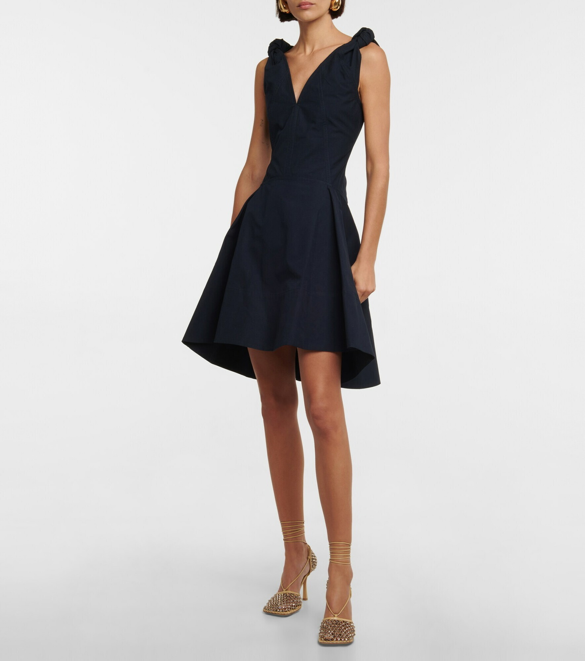 Bottega Veneta - Knotted cotton canvas minidress Bottega Veneta