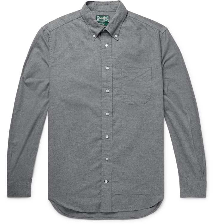 Photo: Gitman Vintage - Button-Down Collar Cotton-Flannel Shirt - Gray