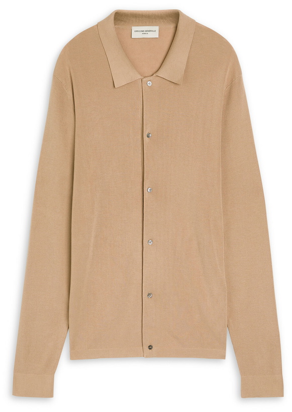 Photo: Officine Générale Brent Lyocell-blend Cardigan Beige