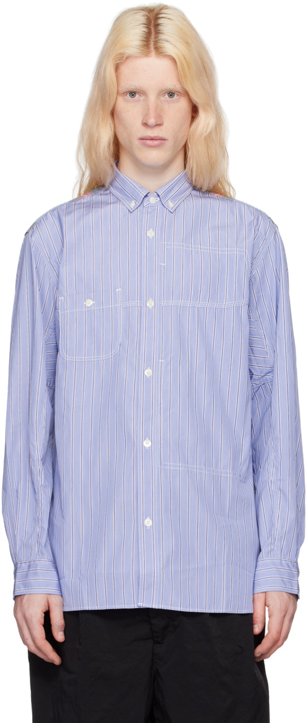 Junya Watanabe Blue Paneled Shirt Junya Watanabe