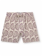 Portuguese Flannel - Nature Straight-Leg Embroidered Linen Drawstring Shorts - White