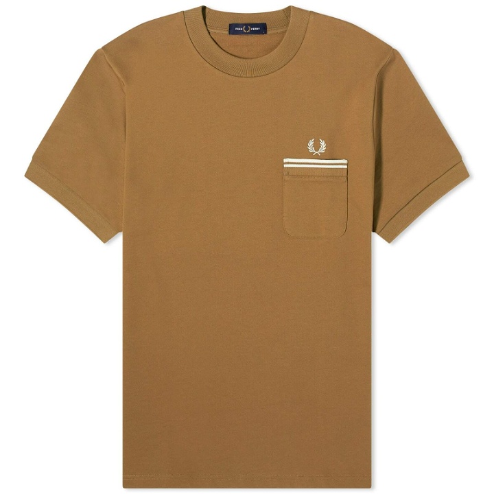 Photo: Fred Perry Men's Loopback Jersey T-Shirt in Shaded Stone