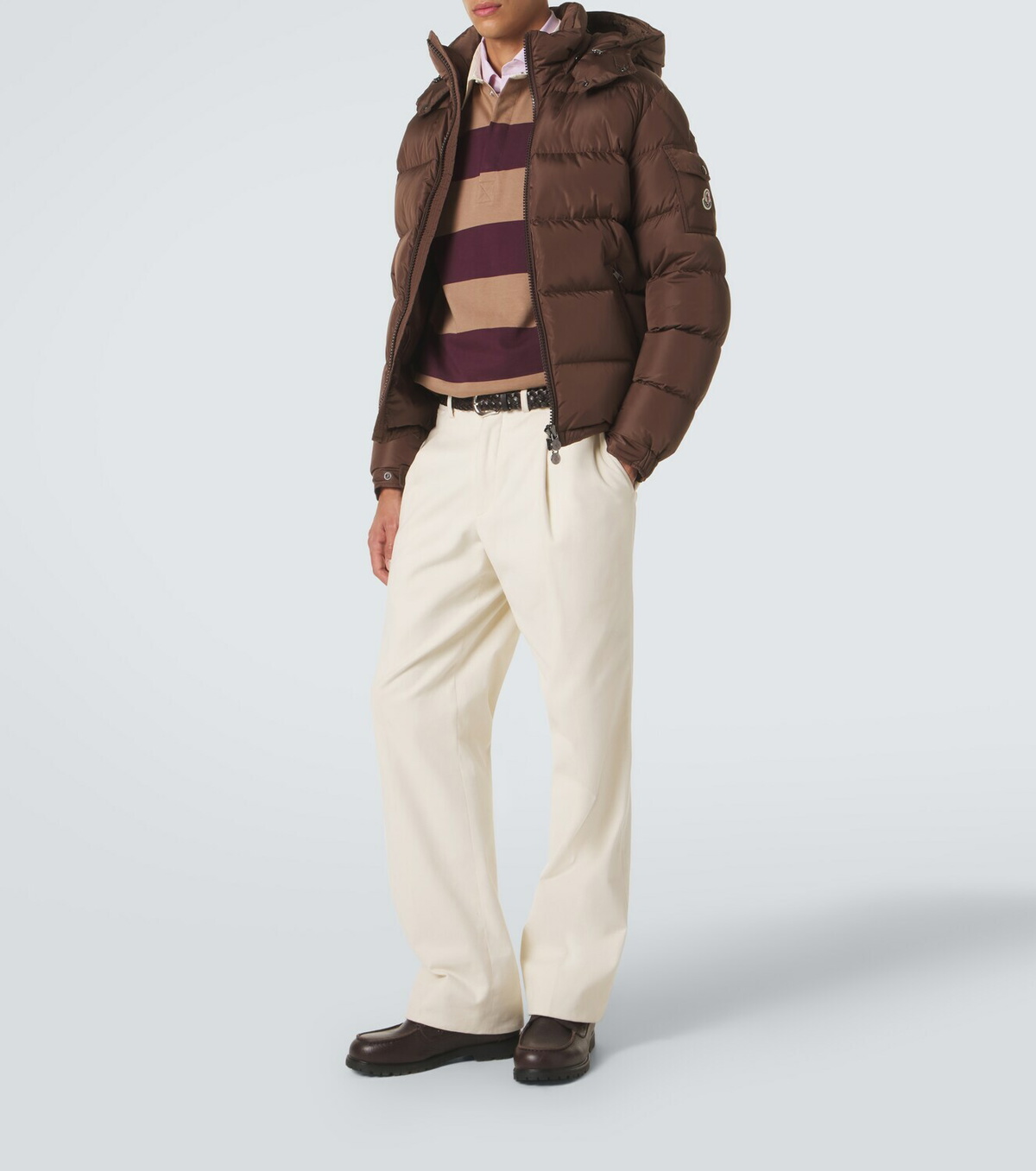 Moncler Striped cotton piqué polo shirt