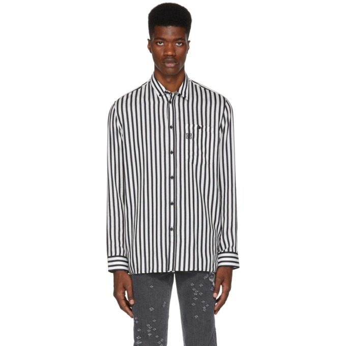 Photo: Givenchy White and Black Stripe 4G Shirt