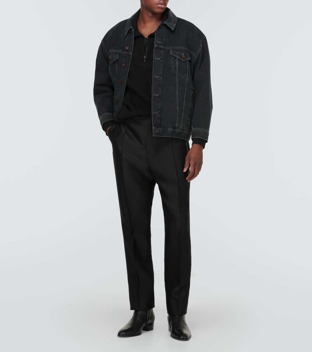 Saint Laurent Cotton fleece half-zip sweatshirt Saint Laurent Saint Laurent Cotton fleece half-zip sweatshirt Saint Laurent