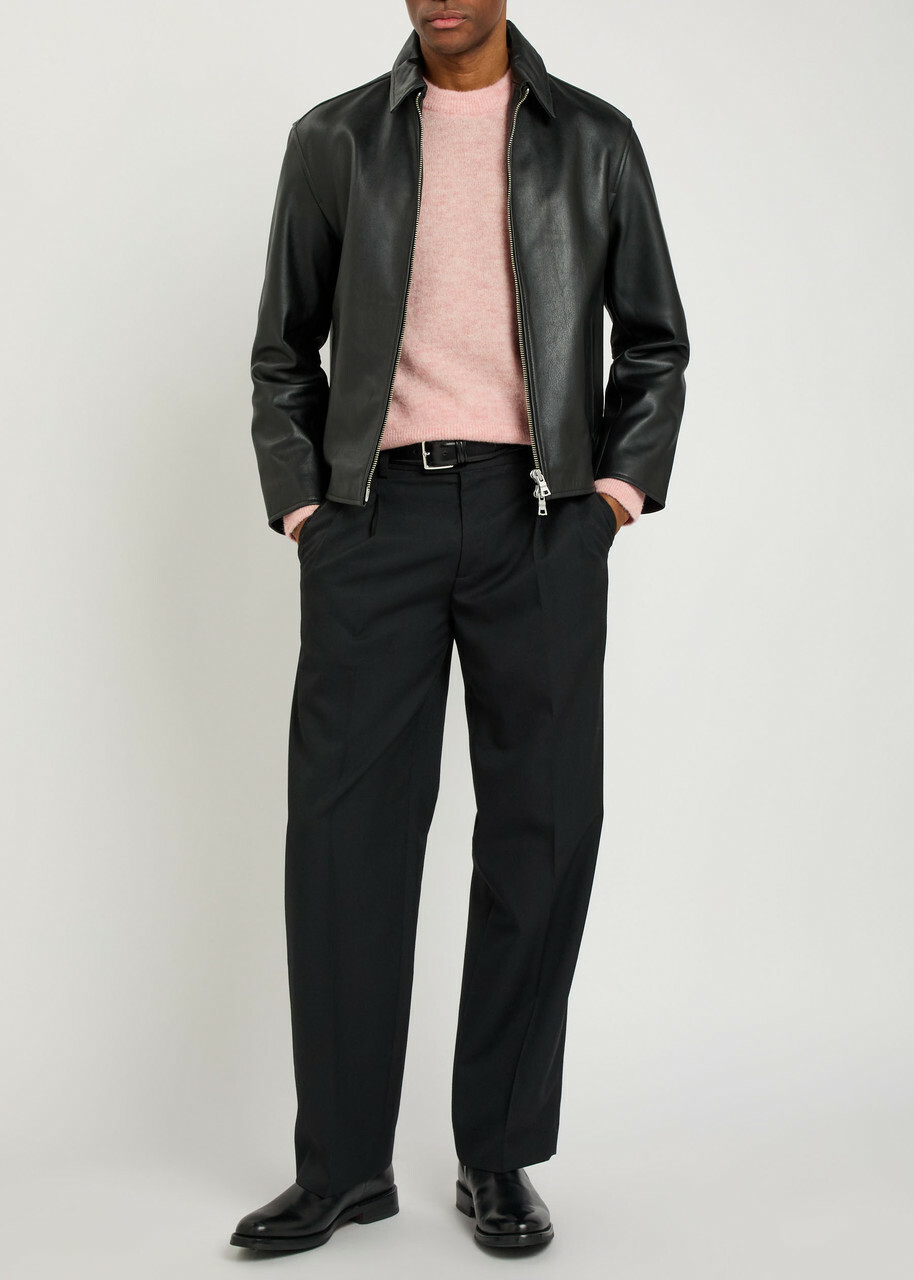 Oliver Spencer Burley Melange Brushed Wool-blend Jumper Pink