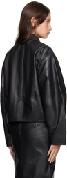 St. Agni Black Cocoon Leather Jacket