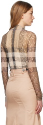 Burberry Brown Check Bodysuit