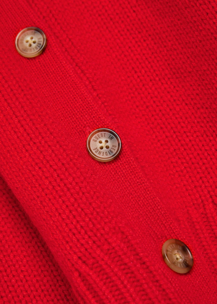 Guest In Residence Sculpted Cashmere Cardigan Red