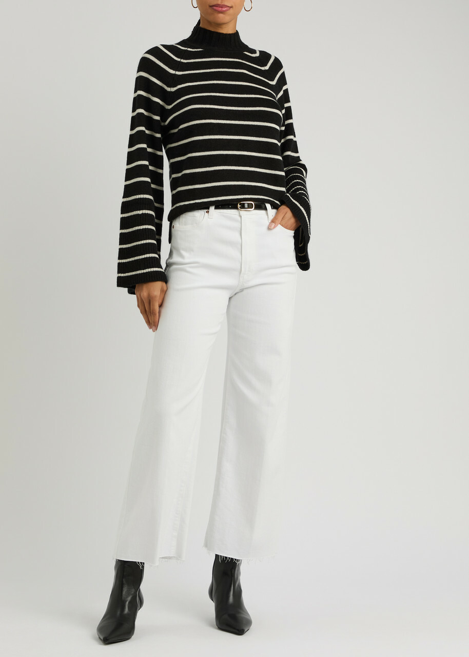 Paige Laurel Striped Cashmere Jumper Black And White