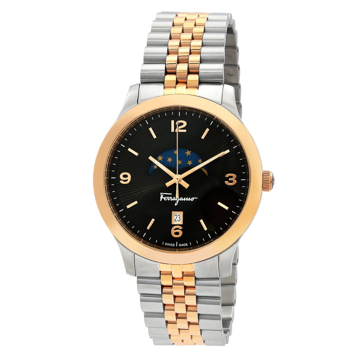 Ferragamo Duo Moonphase Quartz Brown Dial Mens Watch SFMO00622