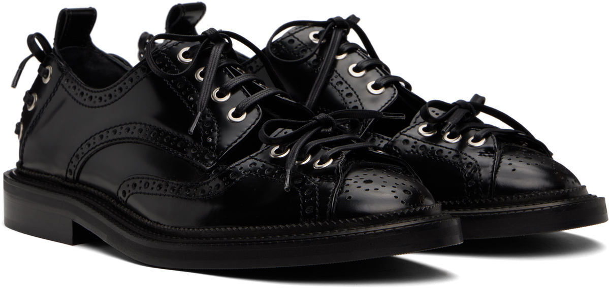 Simone Rocha Black Multi-Lace Cutout Brogues