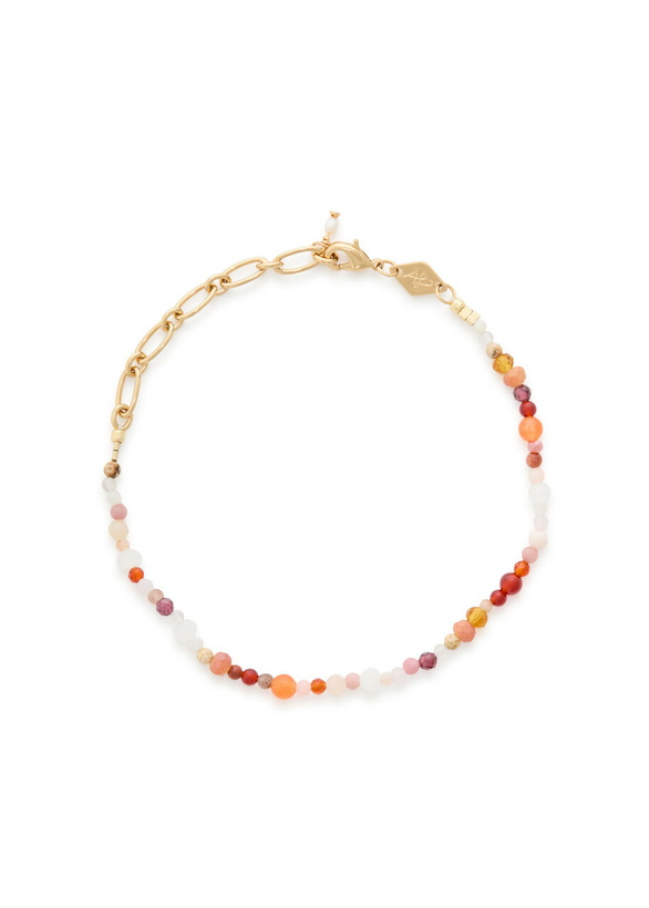 Photo: Anni LU Flamingo 18kt Gold-plated Beaded Bracelet - One Size