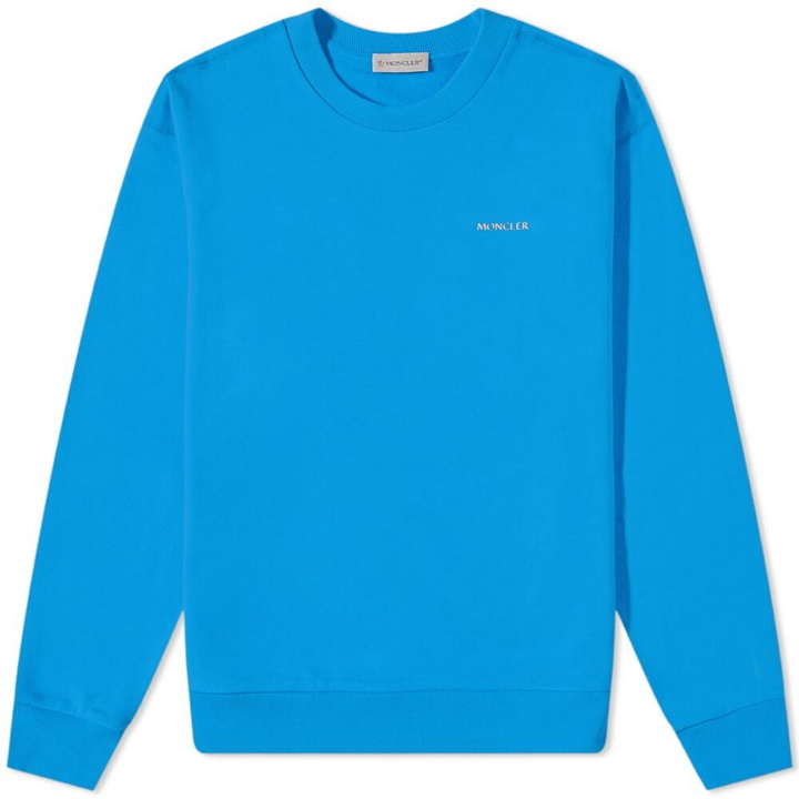 Photo: Moncler Men's Logo Crew Sweat in Blue