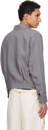 Paul Smith Purple Linen Open-Collar Jacket