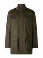 J. Mueser - Game Corduroy-Trimmed Wool Jacket - Green