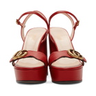 Gucci Red GG Platform Sandals