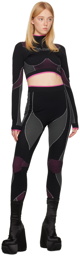 Balmain Black & Pink Rossignol Edition Seamless Leggings