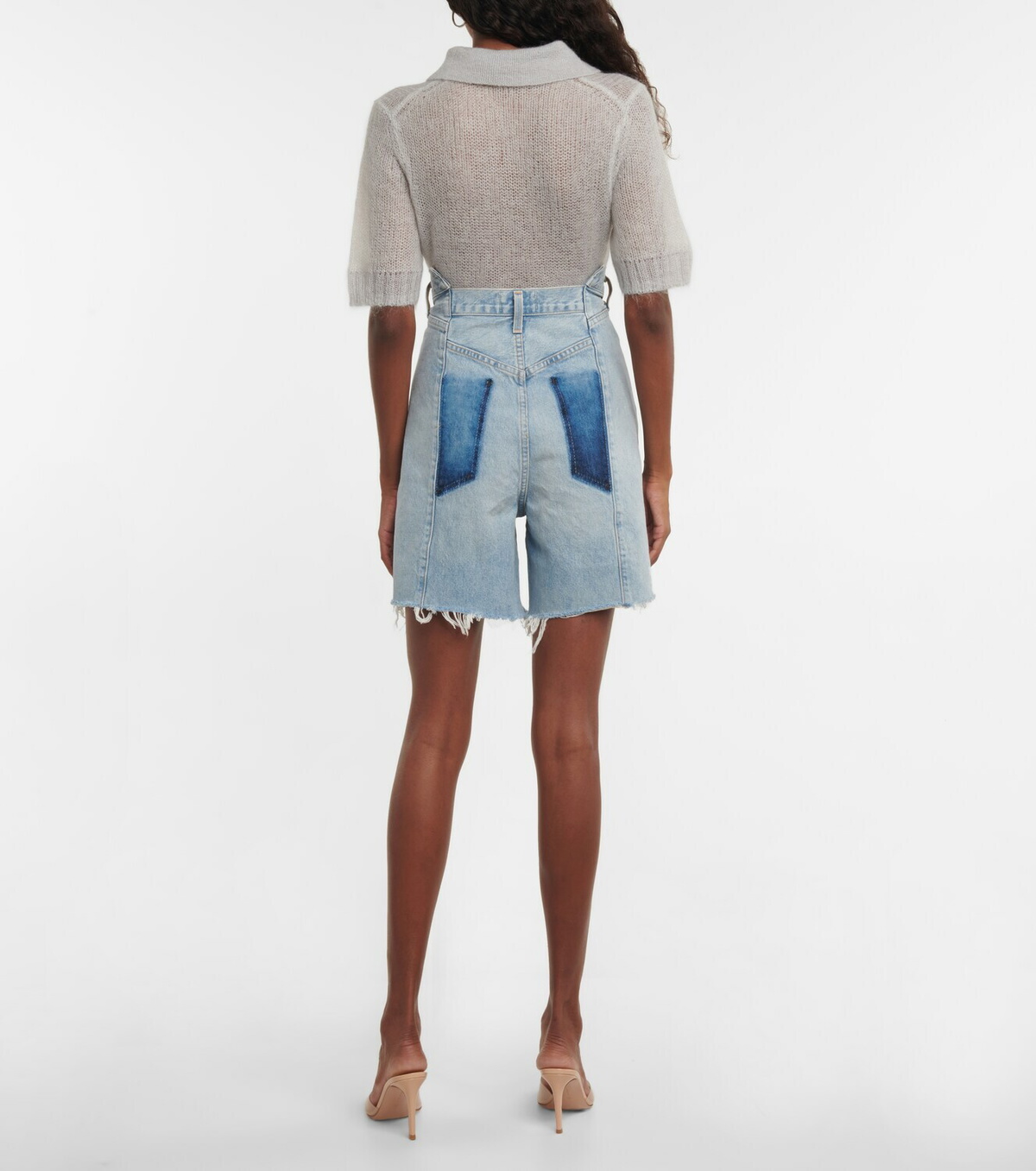 Agolde Pieced Angled denim Bermuda shorts AGOLDE