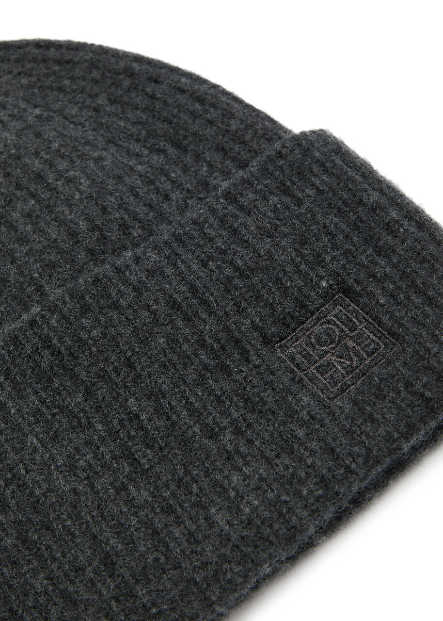 Toteme Ribbed Wool-blend Beanie - Dark Grey - One Size