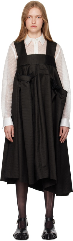 Photo: Comme des Garçons Black Cotton Rayon Dots Midi Dress