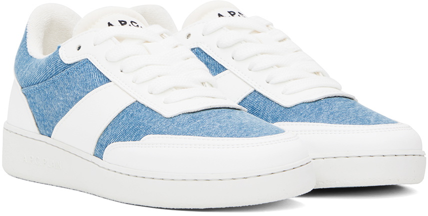 A.P.C. White & Blue Plain Sneakers