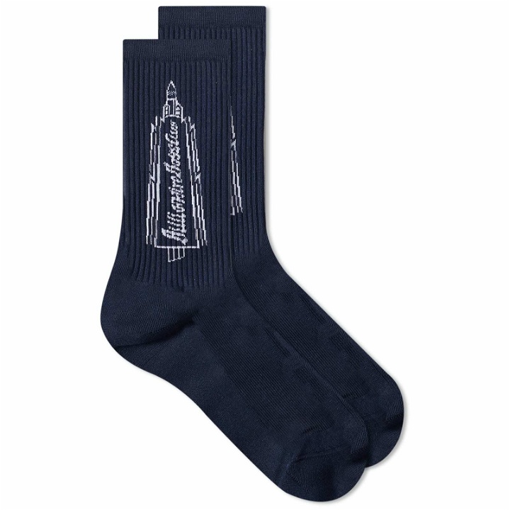 Photo: Billionaire Boys Club Men's Rocket Logo Socks in Navy