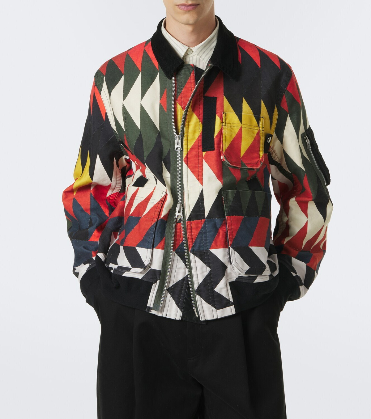 Sacai x A.P.C. padded printed cotton blouson jacket