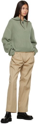 Wooyoungmi Green Half-Zip Sweater