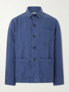 Hartford - Perry Linen and Cotton-Blend Woven Jacket - Blue