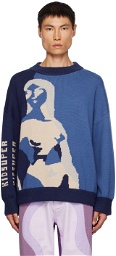 KidSuper Blue Mock Neck Sweater