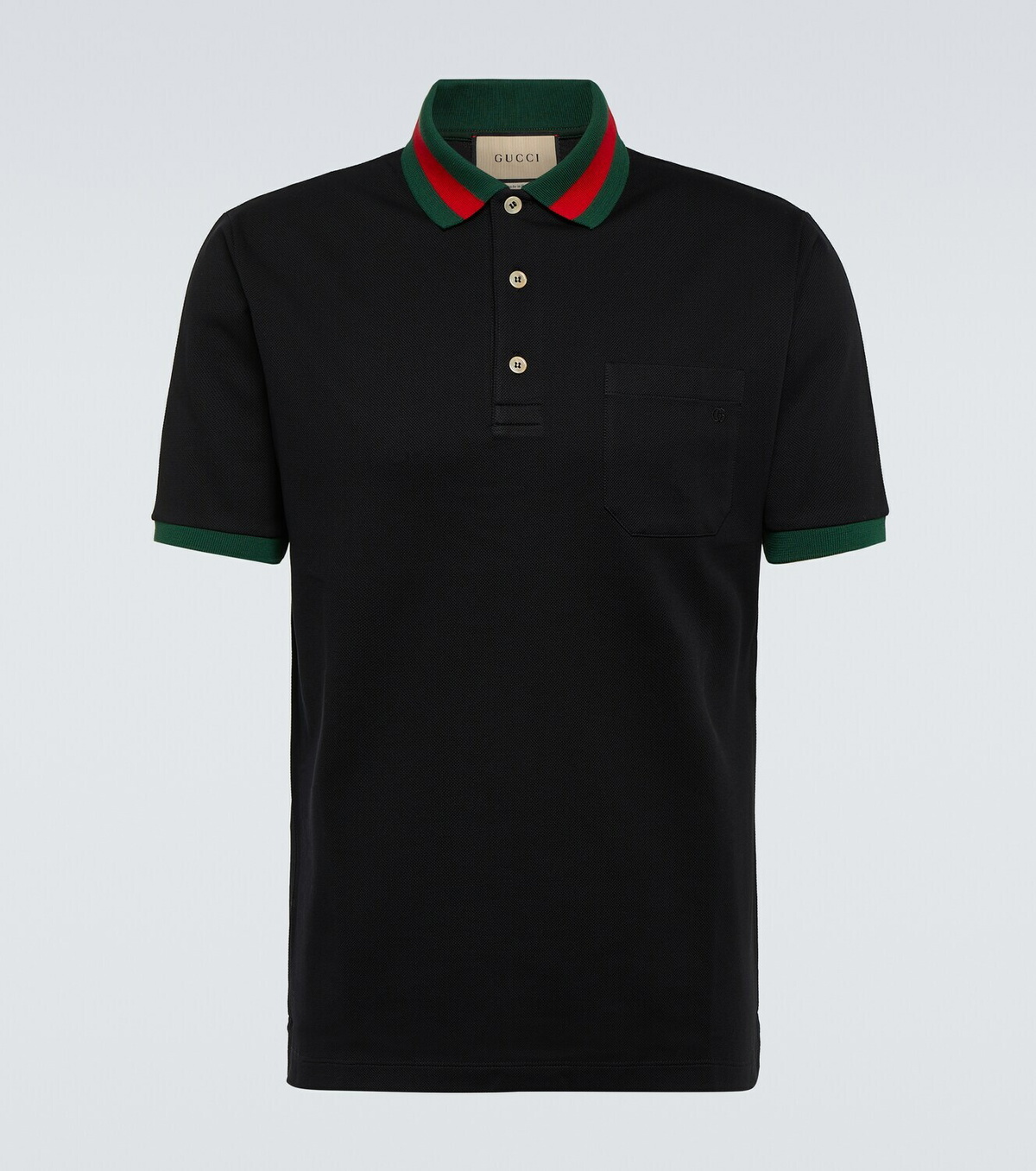 Gucci Web-collar piqué polo shirt Gucci