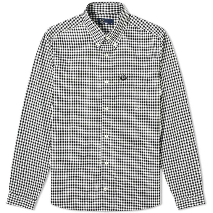 Photo: Fred Perry Authentic Button Down Gingham Shirt White