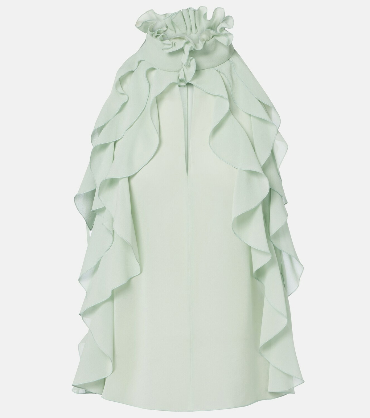 McQueen Ruffled silk chiffon top