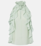McQueen Ruffled silk chiffon top