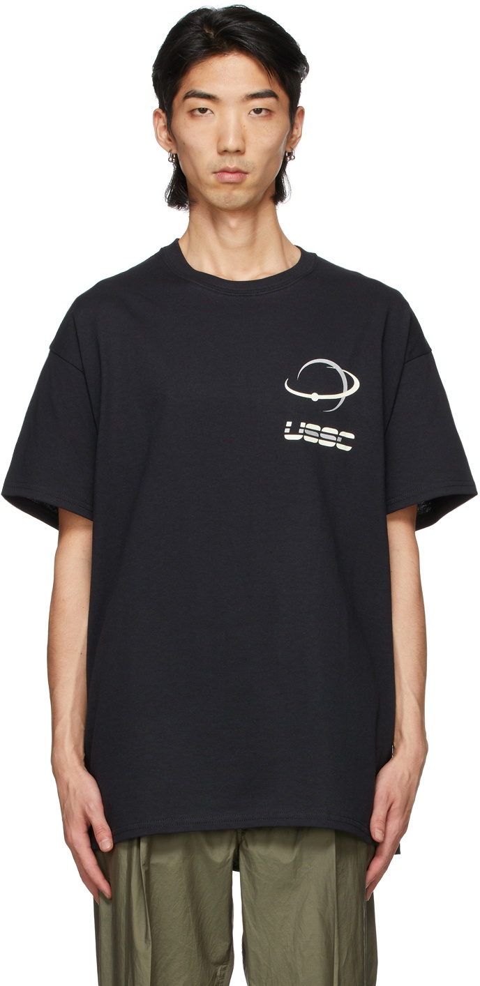 N.Hoolywood Black Test Product Exchange Service 'USSC' T-Shirt N
