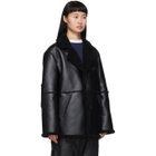 GR-Uniforma Black Faux-Sheepskin Coat