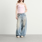 SKIMS Women's Cotton Jersey One Shoulder Top in Cherry Blossom