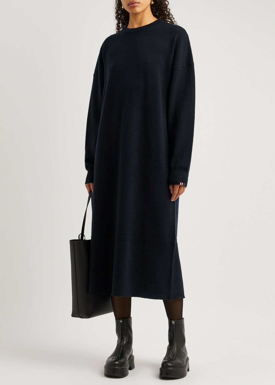 Extreme Cashmere N°106 Weird Short Cashmere-blend Dress - Navy - One Size