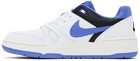 Nike White & Blue Full Force Low Sneakers