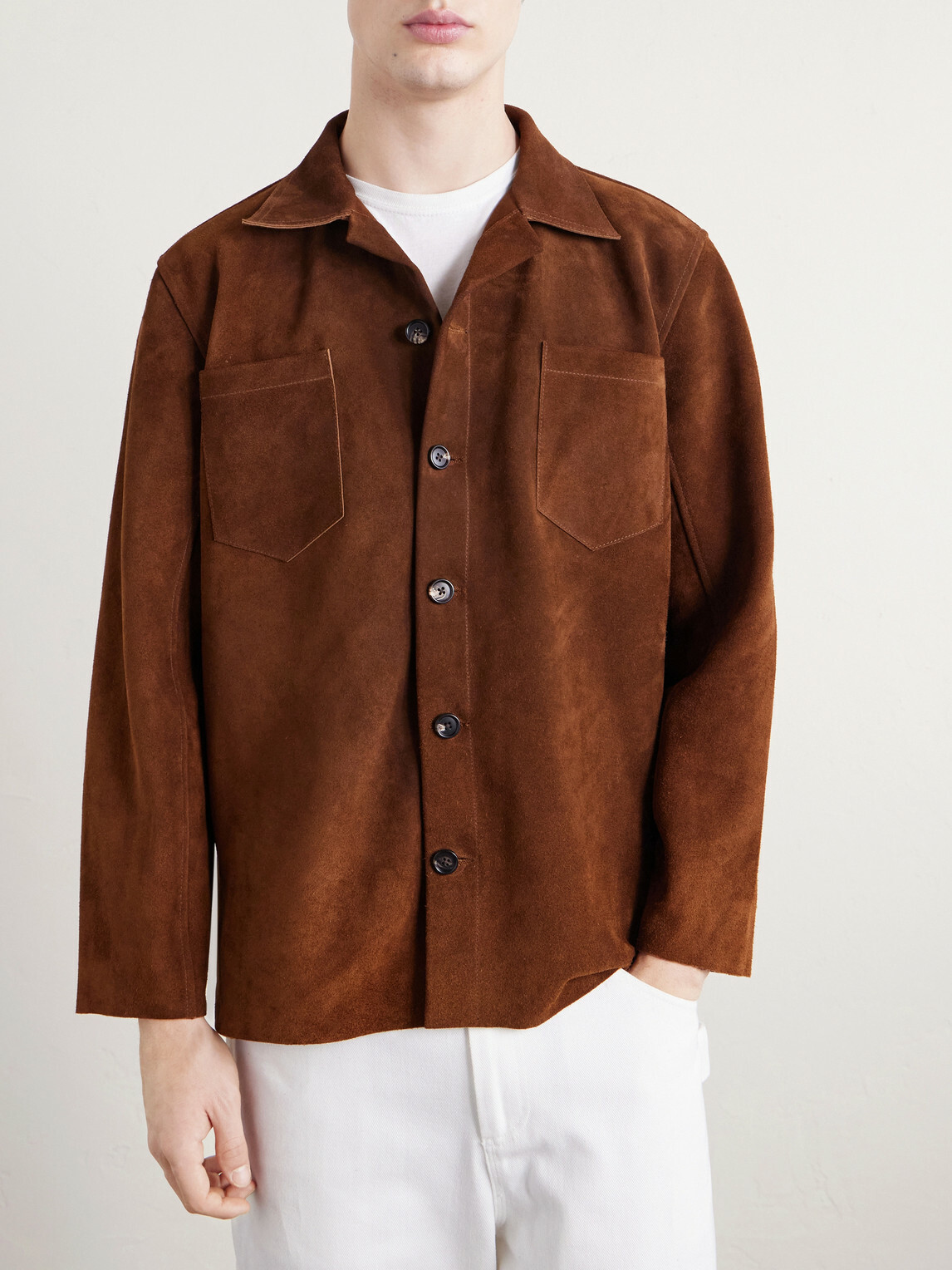 BODE - Suede Overshirt - Brown