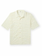 Séfr - Ruffled Stretch-Mesh Shirt - White