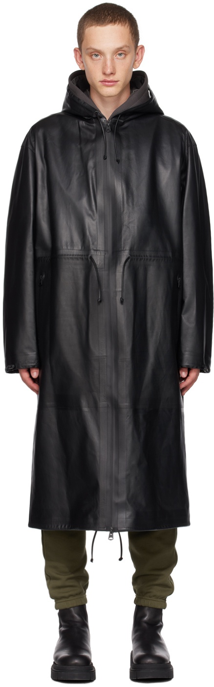 Mackage Black Alban Leather Coat Mackage