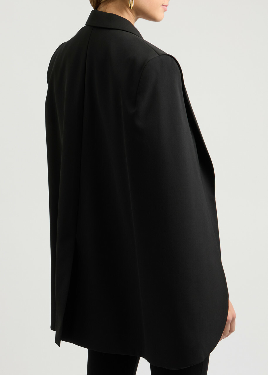 Stella Mccartney Cape-effect Stretch-wool Blazer Black
