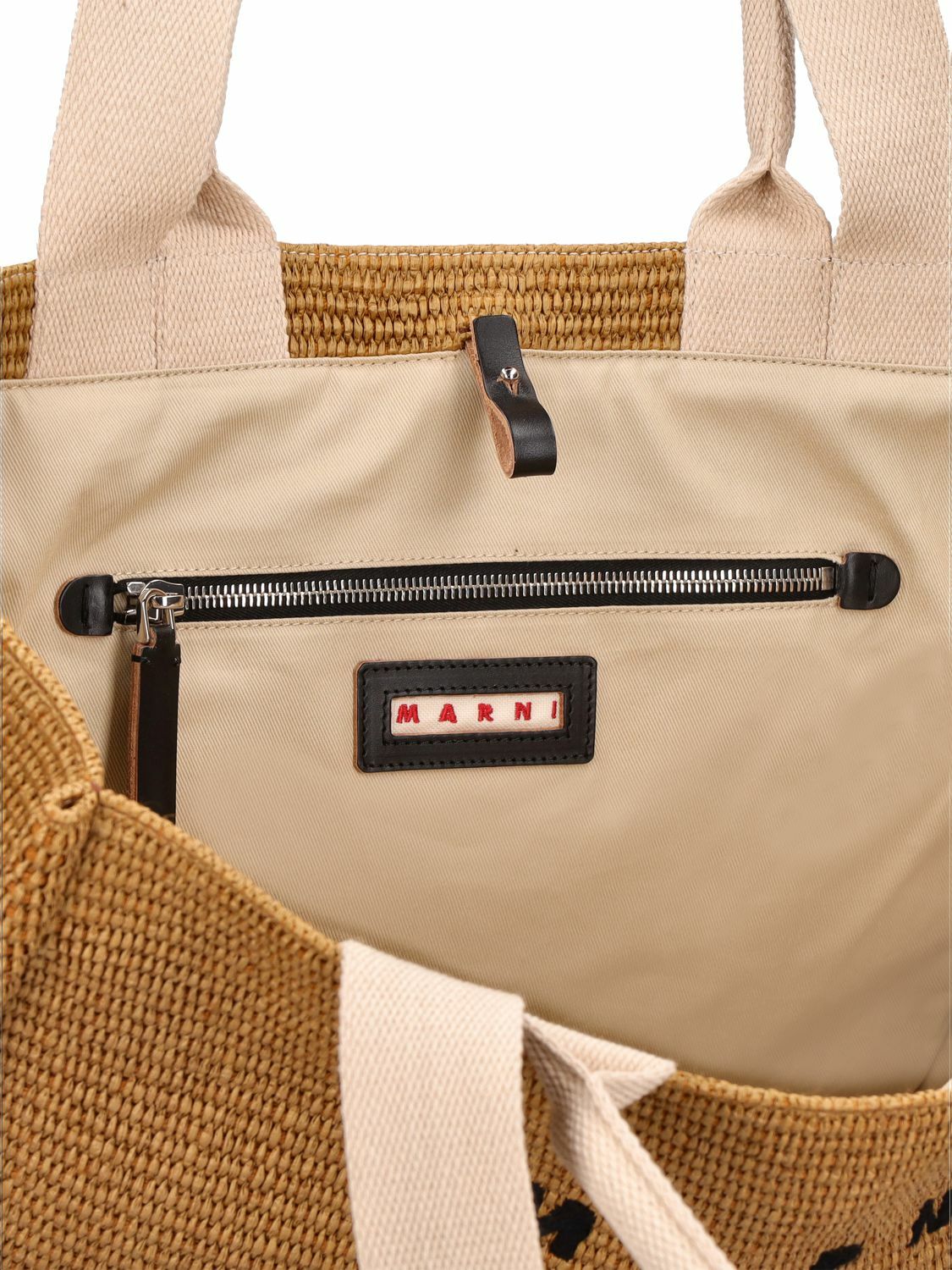 MARNI - Large Logo Raffia Effect Tote Bag Marni