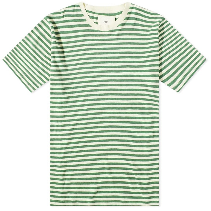 Photo: Folk Men's Classic Stripe T-Shirt in Green