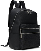 Ferragamo Black Embossed Backpack