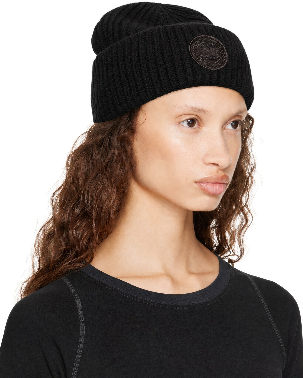 Canada Goose Brown Cashmere Blend Double Fold Beanie