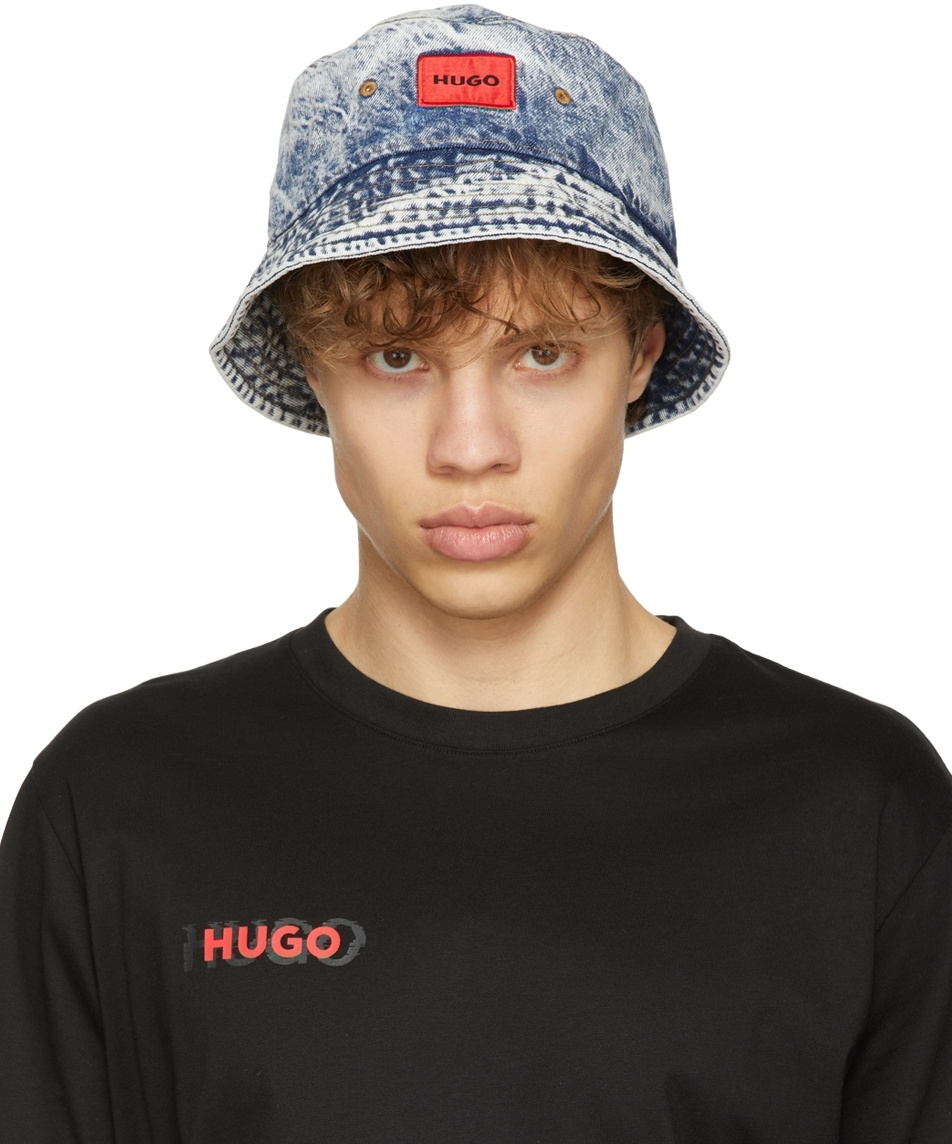 Hugo Blue Denim Bucket Hat Hugo Boss