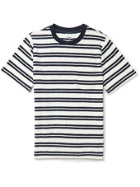 ONIA - Macro Towel Striped Cotton-Blend Terry T-Shirt - Blue